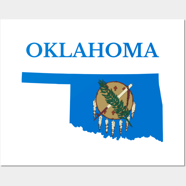 Oklahoma Flag map Wall Art by maro_00